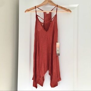 Lace Up Racerback Tank, Rust Orange
